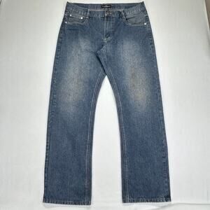 Loose Thread Quality Denim Jeans Mens 36x32 Straight Leg Medium Wash 2014